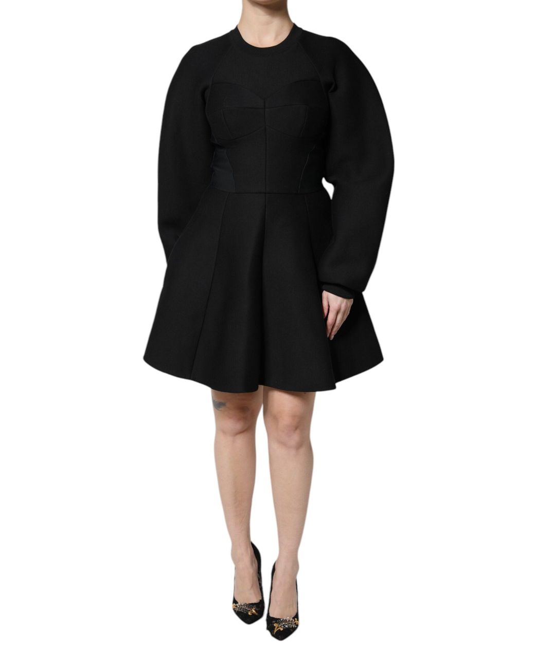 Dolce & Gabbana Black Neoprene Mini Dress