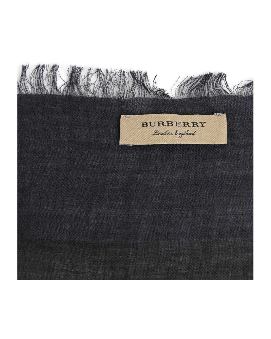Burberry Silk / Modal Lightweight Check Large Square Scarf 40173451 in Navy  (Blue) - Save 18% | Lyst