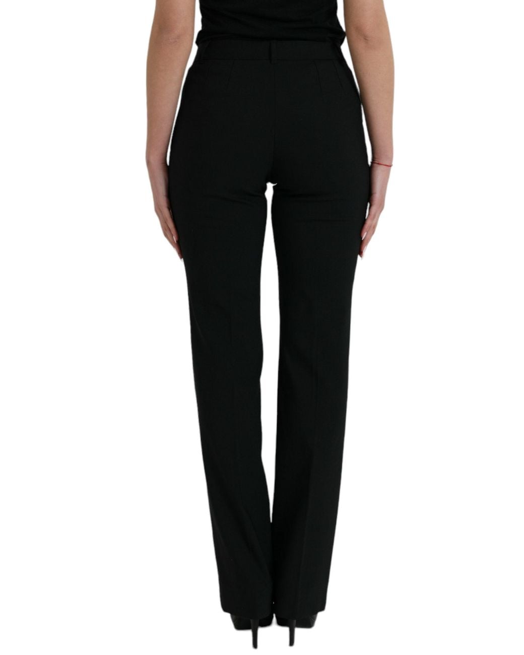 Dolce & Gabbana Black Elegant Tapered Wool Trousers