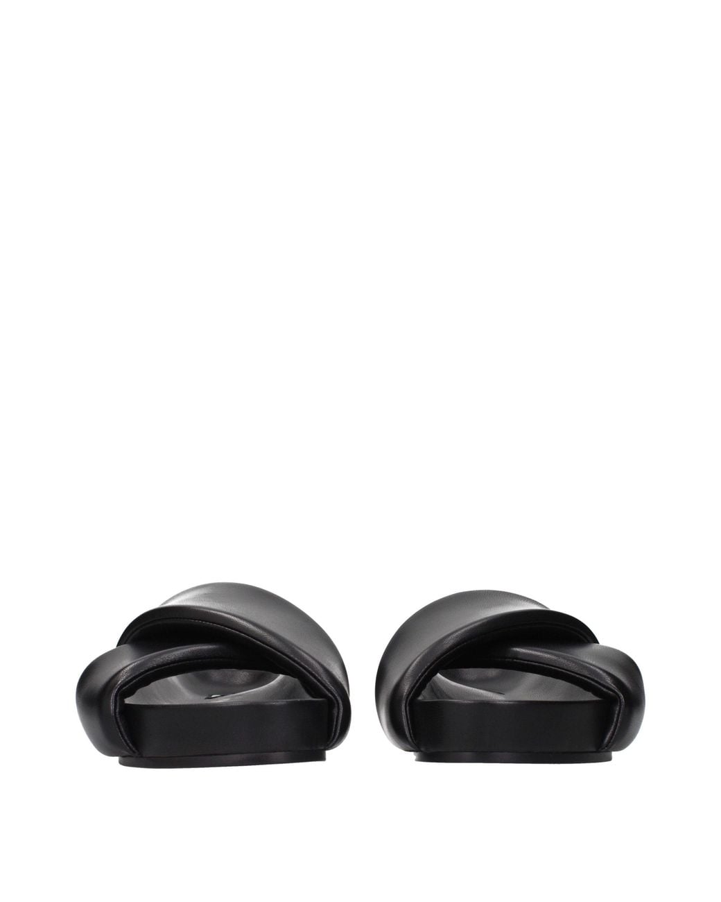 Jil Sander Black Leather Slippers for men
