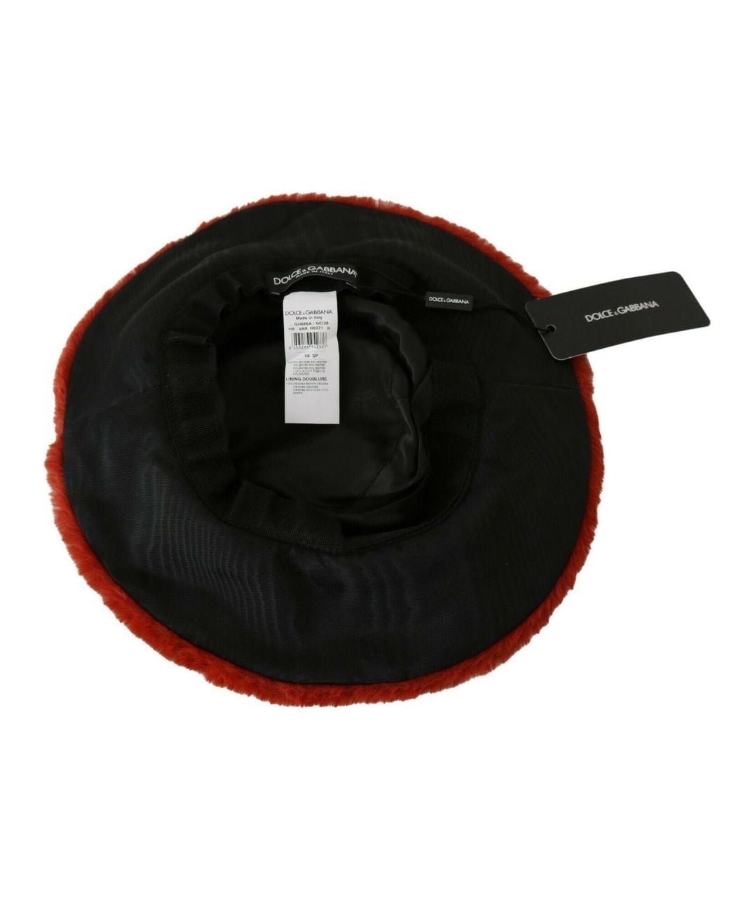 Dolce & Gabbana Brown Bordeaux Fur Wide Brim Bucket Hat