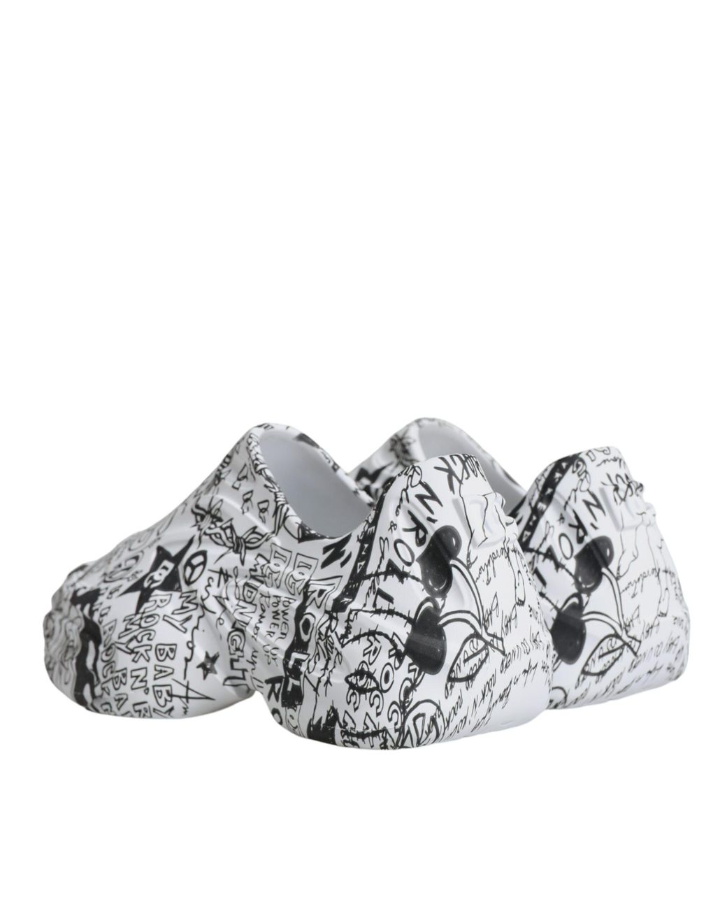 Dolce & Gabbana White Graffiti Daymaster Sneakers Shoes Calf Leather for men