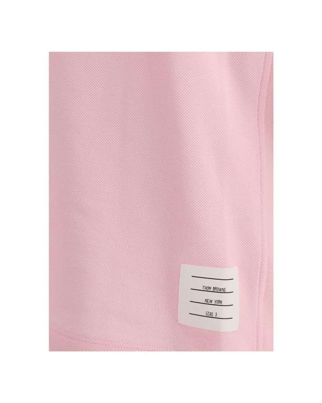 Thom Browne Pink Polo Shirt Whit Iconic Bands for men