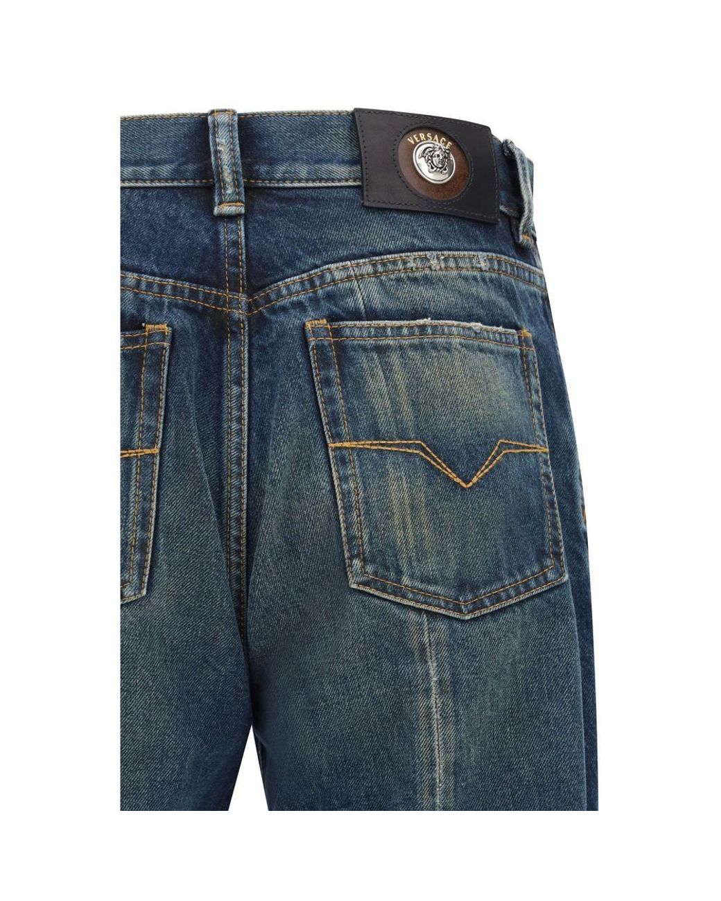 Versace Blue Cotton Straight for men