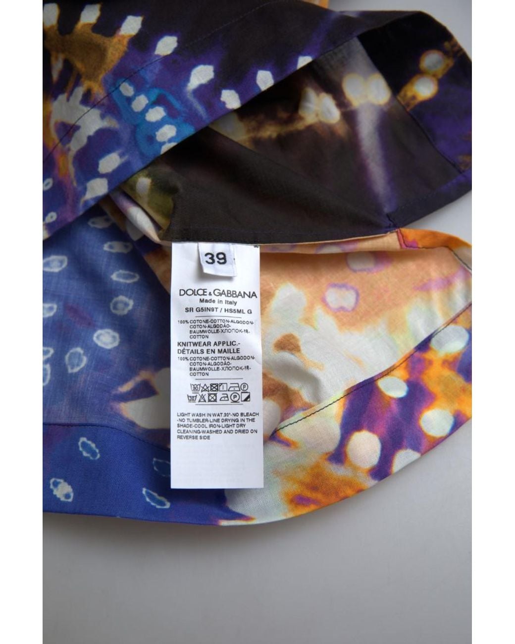 Dolce & Gabbana Blue Luminaire Print Cotton Polo Top Men Shirt for men