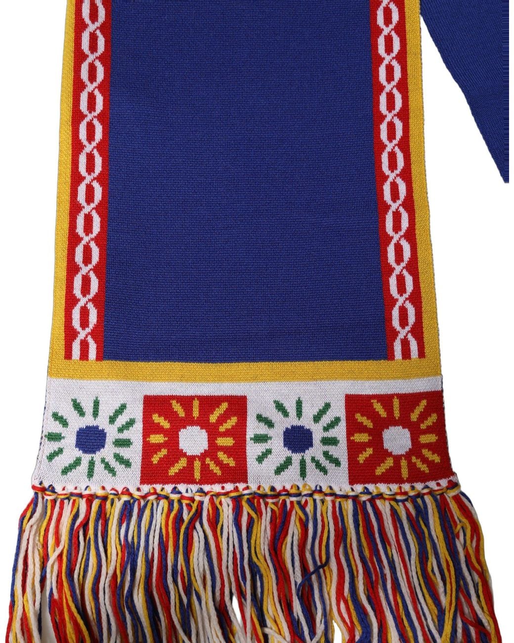 Dolce & Gabbana Blue D&G Queen Cashmere Knitted Shawl Scarf
