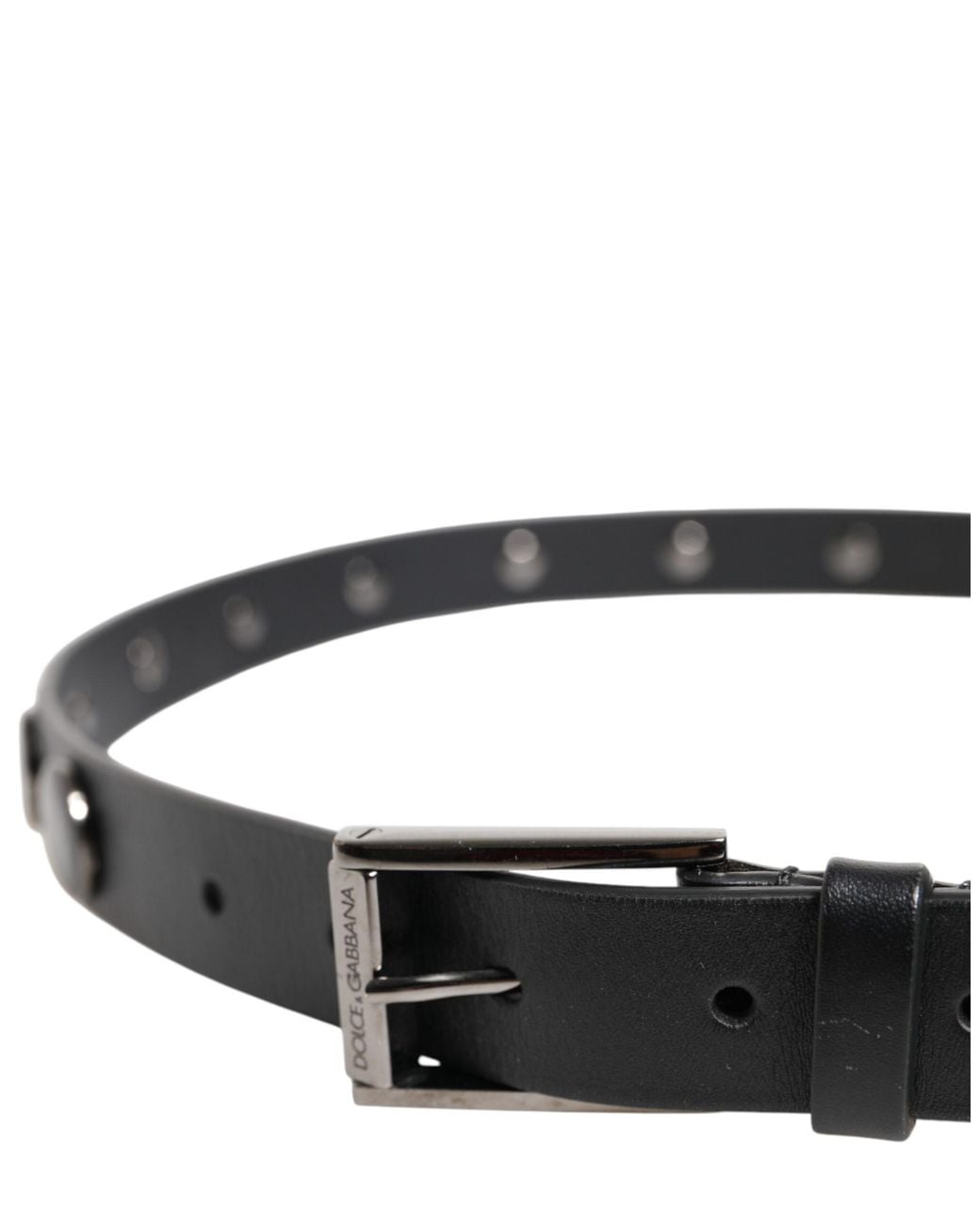 Dolce & Gabbana Black Leather Belt With Metal Buckle for men
