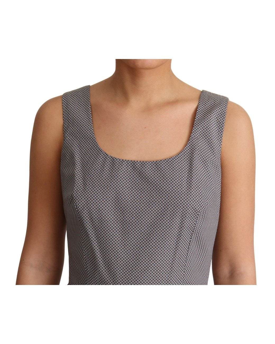 Dolce & Gabbana Black Geometric Cotton A-Line Dress