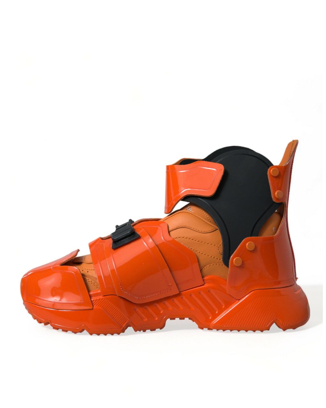 Dolce & Gabbana Orange Multi Panel Chunky High Top Sneakers Shoes for men