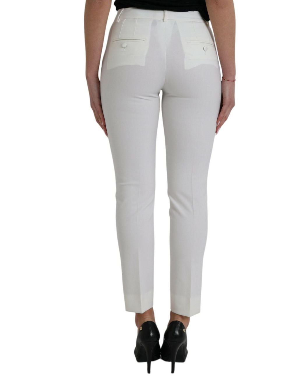 Dolce & Gabbana Gray Elegant Mid-Waist Tapered Pants