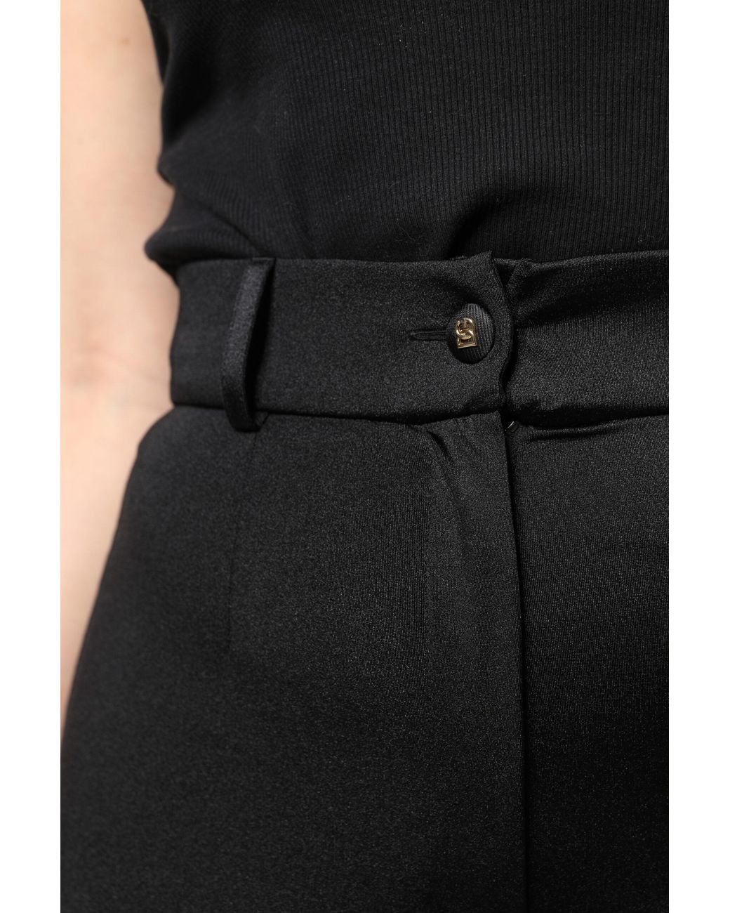 Dolce & Gabbana Black Nylon High Waist Slim Fit Pants