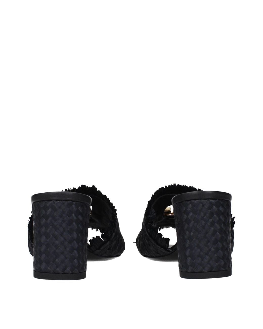 Dolce & Gabbana Black Raffia Platform Sandals