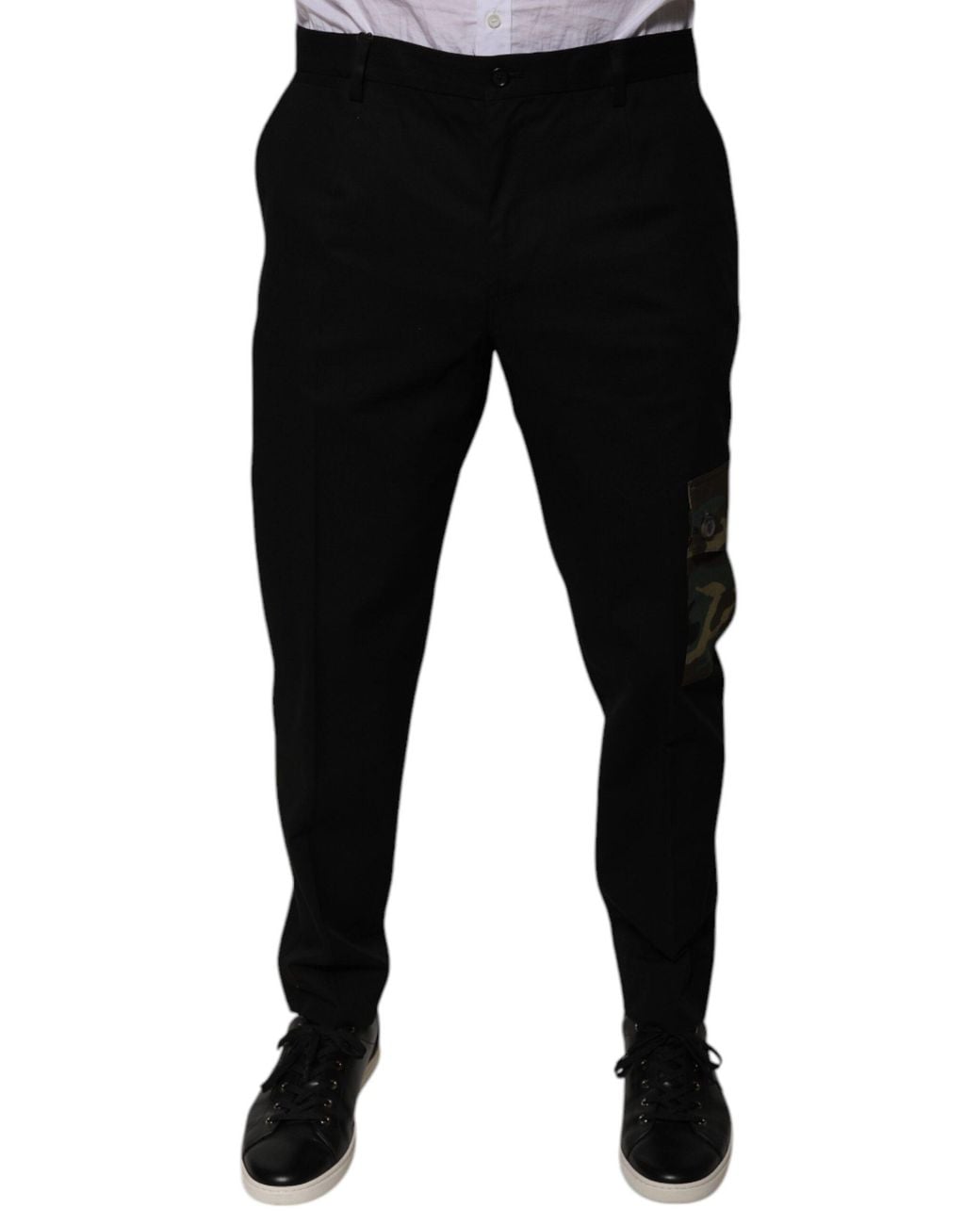 Dolce & Gabbana Black Camouflage Detail Trousers Pt0112Zfu77T for men