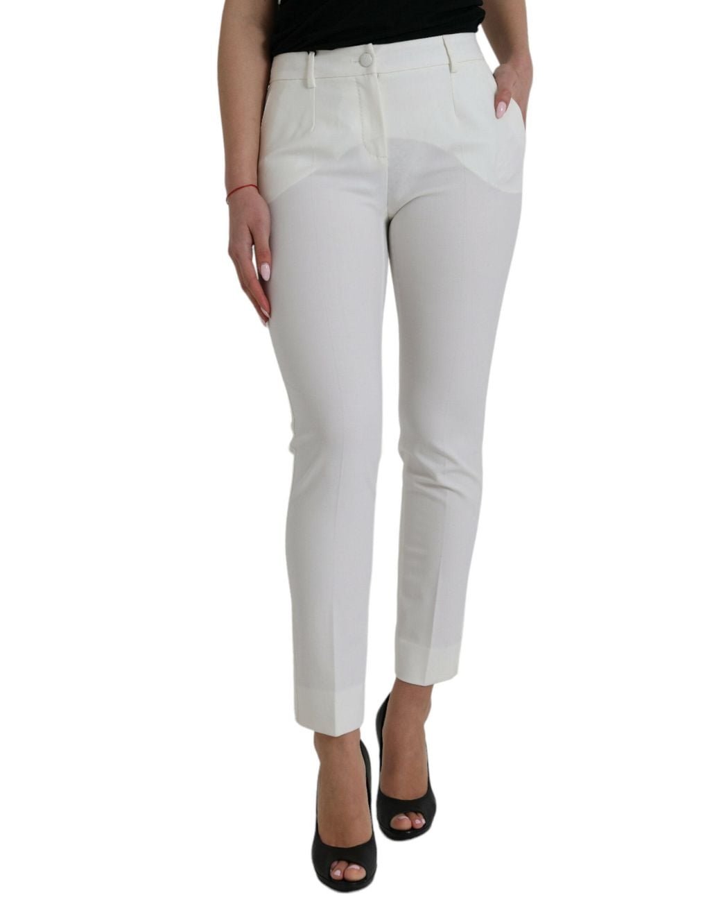 Dolce & Gabbana Gray Elegant Mid-Waist Tapered Pants