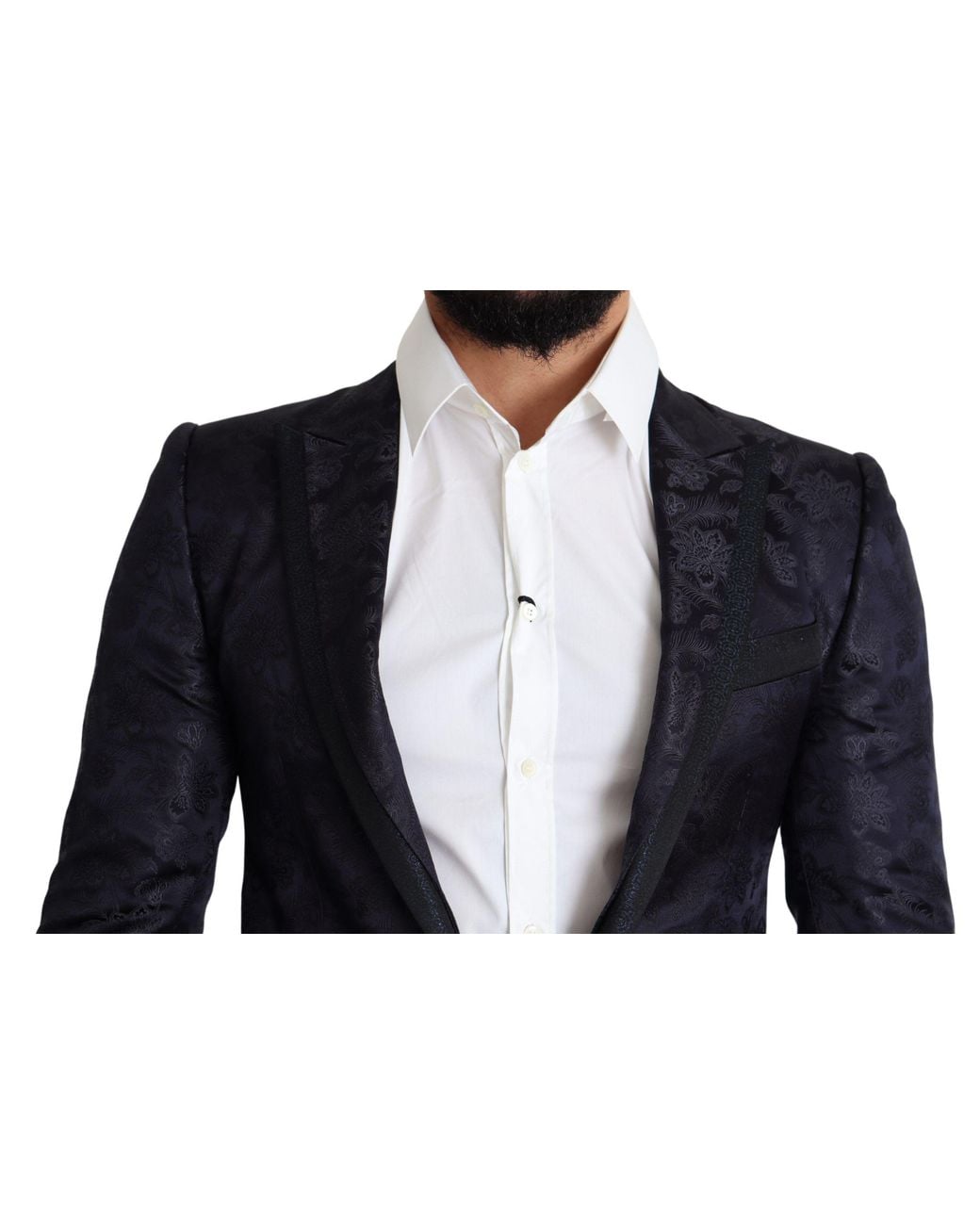 Dolce & Gabbana Blue Elegant Silk Blend Martini Blazer for men