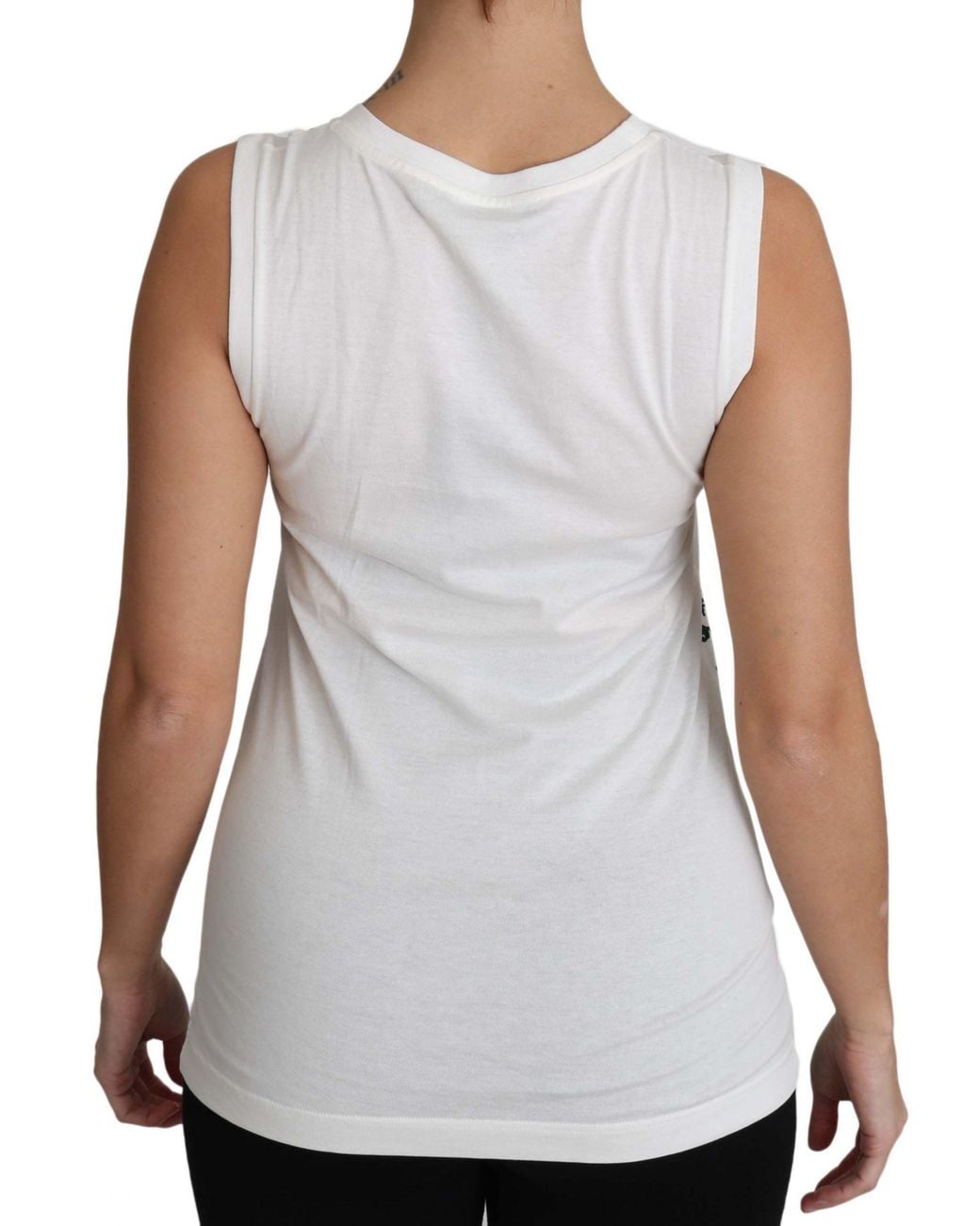 Dolce & Gabbana White Family Tank Top Tsh3162