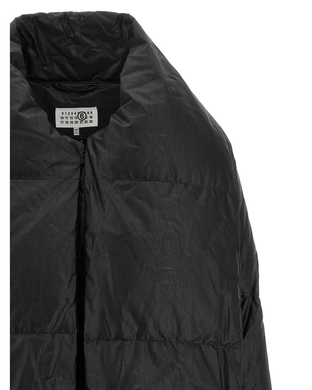 MM6 by Maison Margiela Black Scarf Down Jacket Viscose Jacket, Parka, Casual