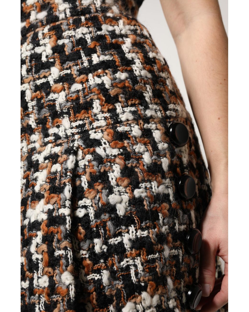 Dolce & Gabbana Black Pleated Tweed Mini Skirt