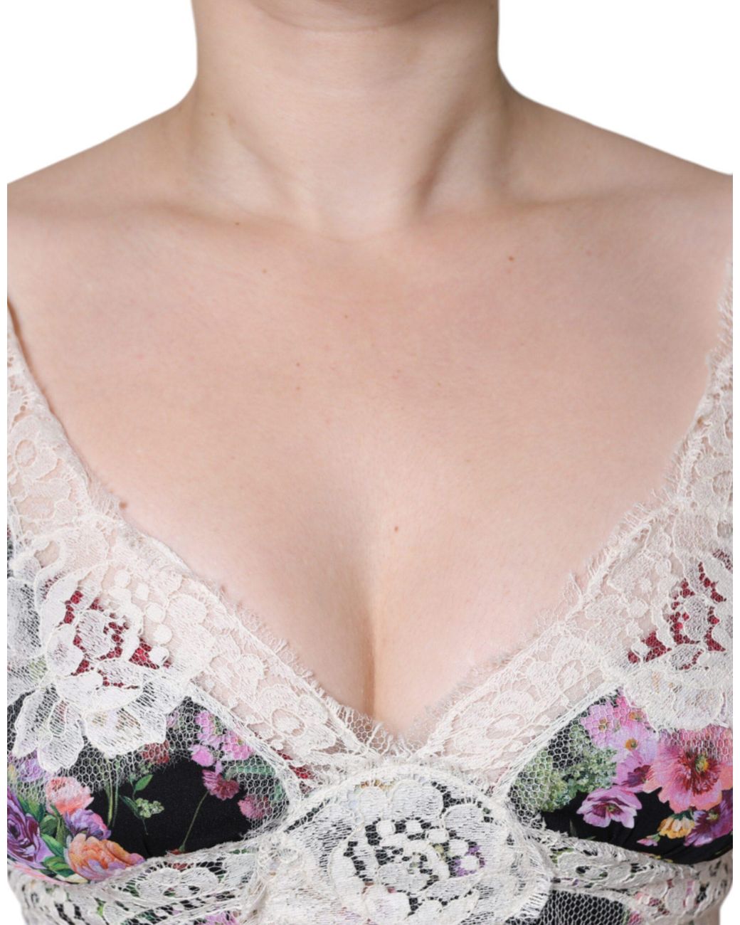 Dolce & Gabbana Black Floral Lace Short Sleeves Blouse Top