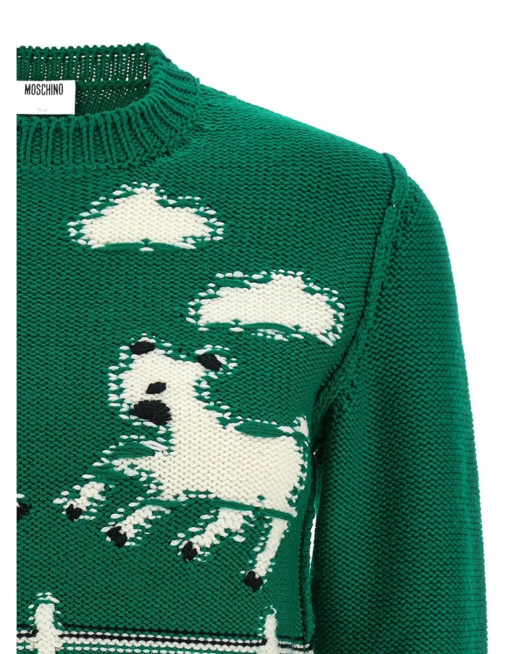 Moschino Green Extrafine Wool Sweater