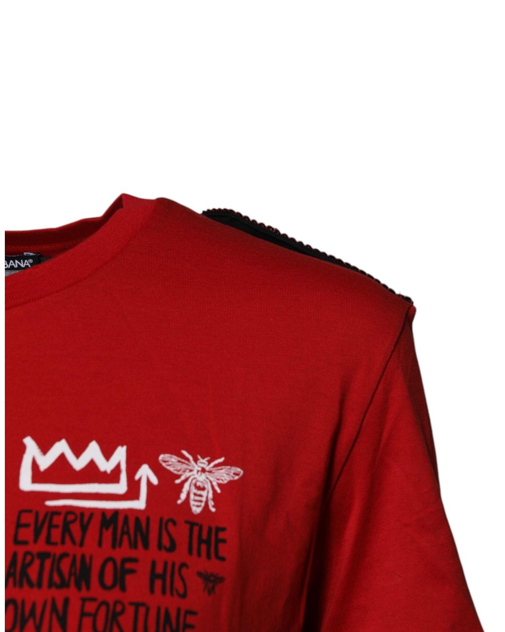 Dolce & Gabbana Red Short Sleeve Crew Neck Graphic Tee