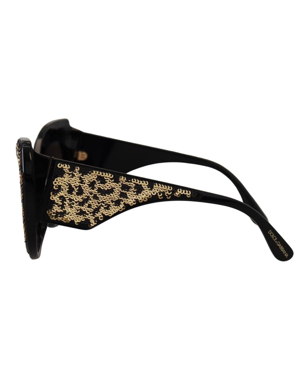 Dolce & Gabbana Black Butterfly Polarized Sequin Sunglasses