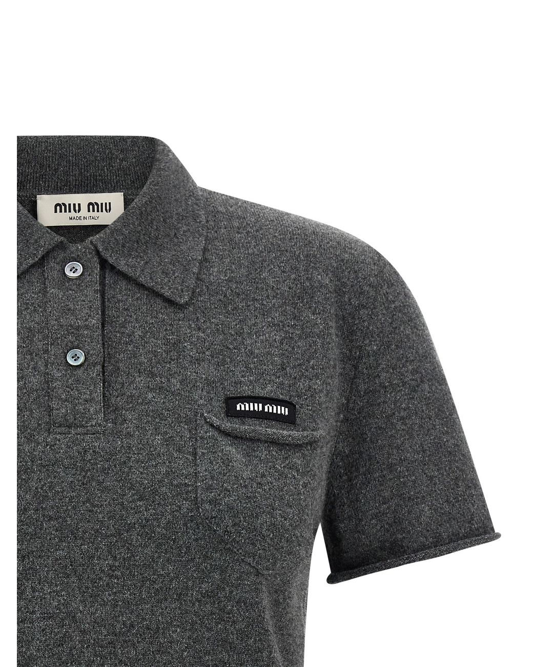 Miu Miu Black Cashmere Polo Shirt