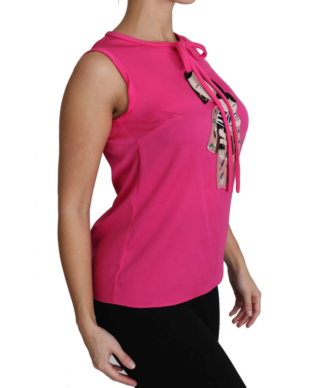 Dolce & Gabbana Pink Family Silk Tank Top Shirt