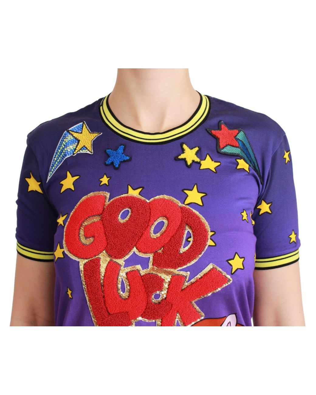Dolce & Gabbana Black Year Of The Pig Top Cotton T-Shirt