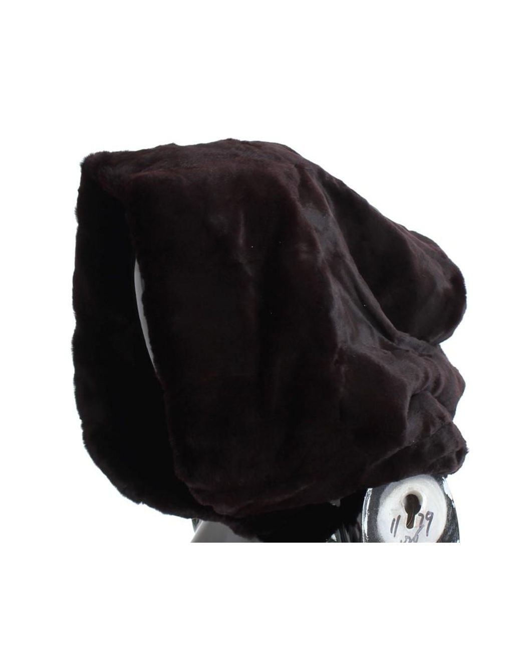 Dolce & Gabbana Black Weasel Fur Crochet Hood Scarf Hat