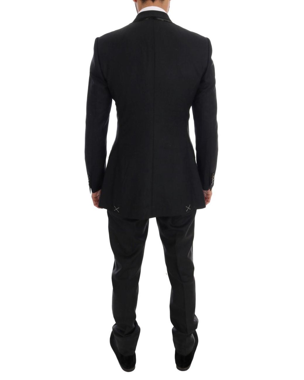 Dolce & Gabbana Black Wool Double Breasted 3 Piece Suit for men