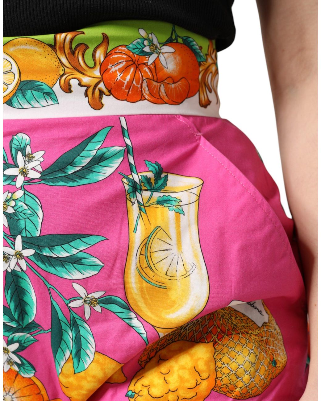 Dolce & Gabbana Pink Printed High Waist Hot Pants Shorts