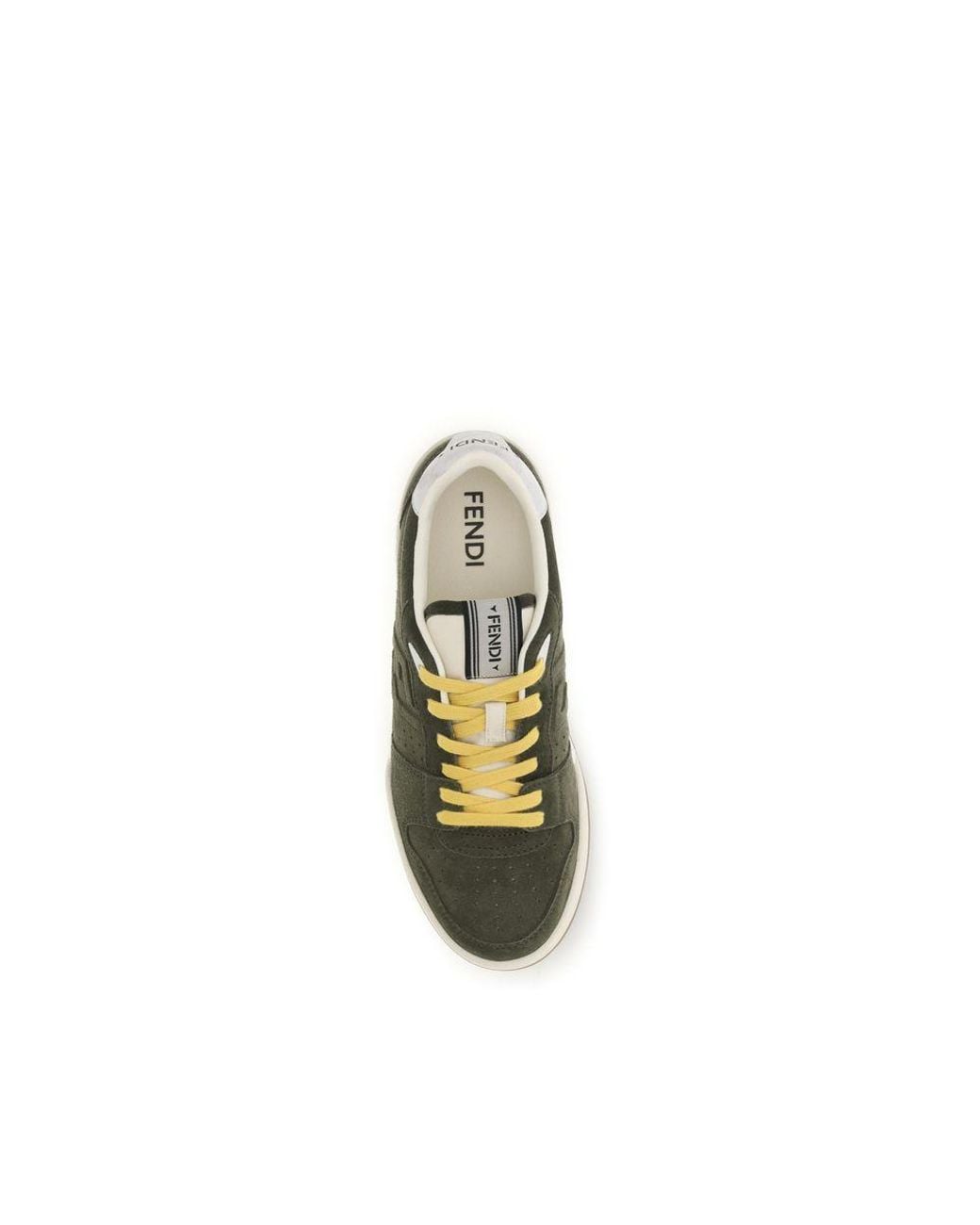 Fendi Green Suede Leather Low Top Sneakers for men