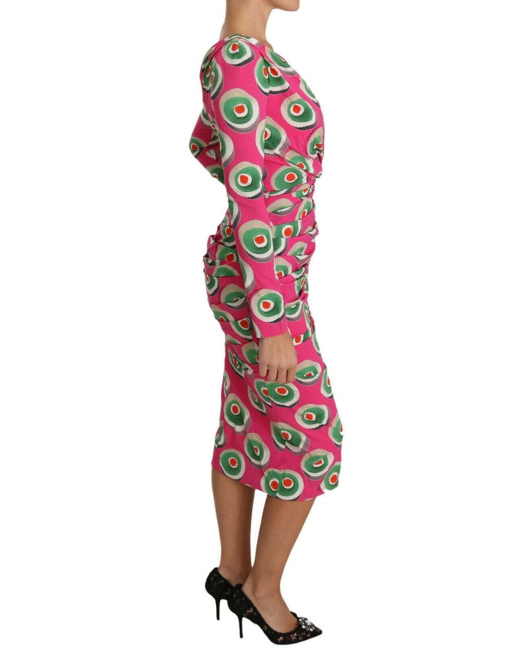 Dolce & Gabbana Silk Sheath Stretch Dress Pink Dr2016