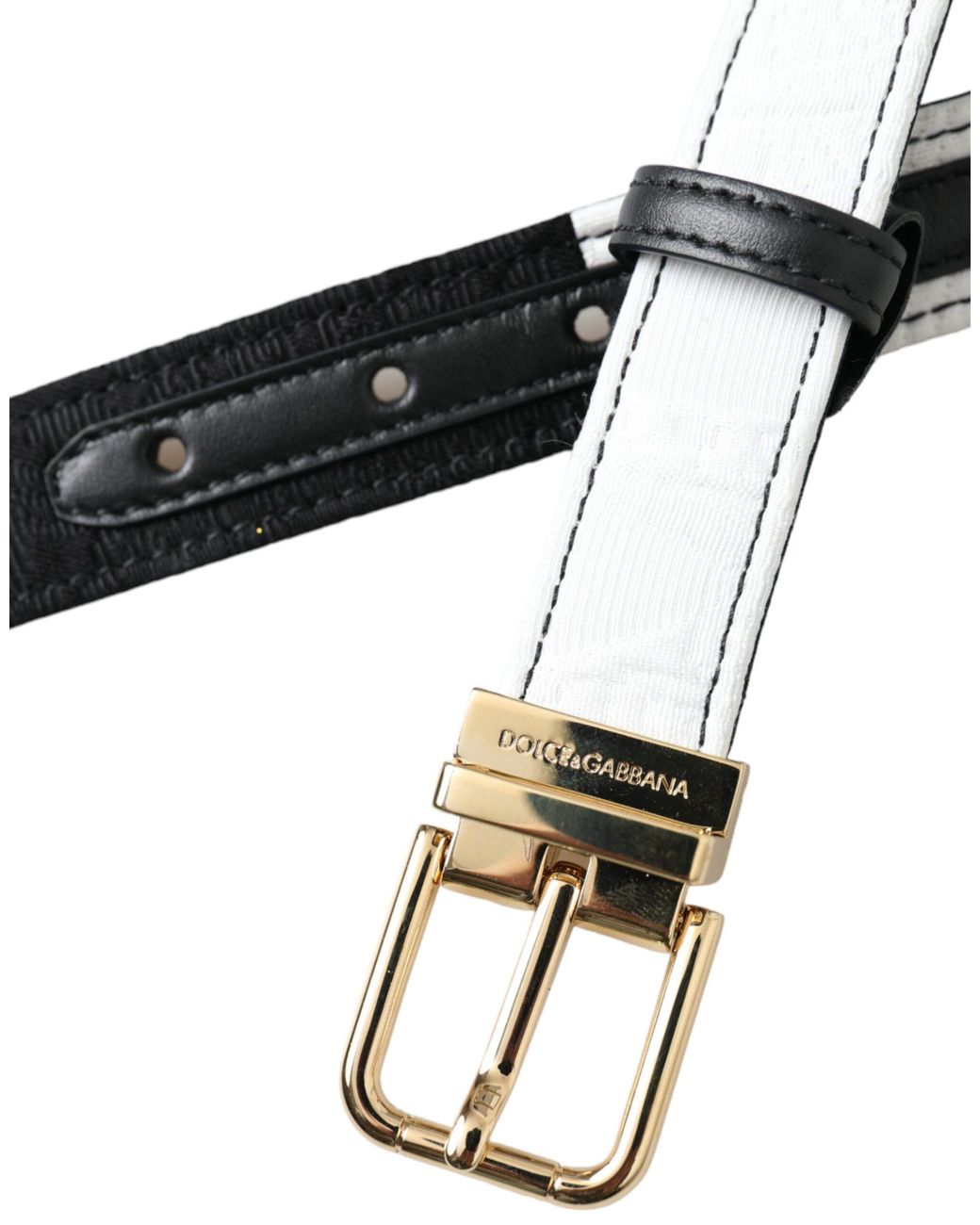 Dolce & Gabbana Black Patchwork Metal Buckle Belt