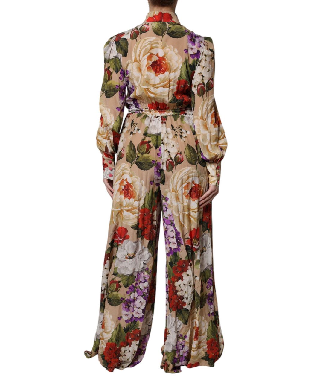 Dolce & Gabbana Multicolor Floral Wide Leg Jumpsuit Dress