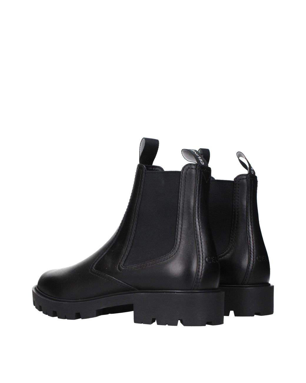 Céline Black Leather Ankle Boots for men