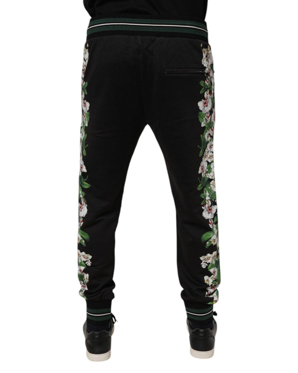 Dolce & Gabbana Black Floral King Jogger Sweatmen's Pants for men