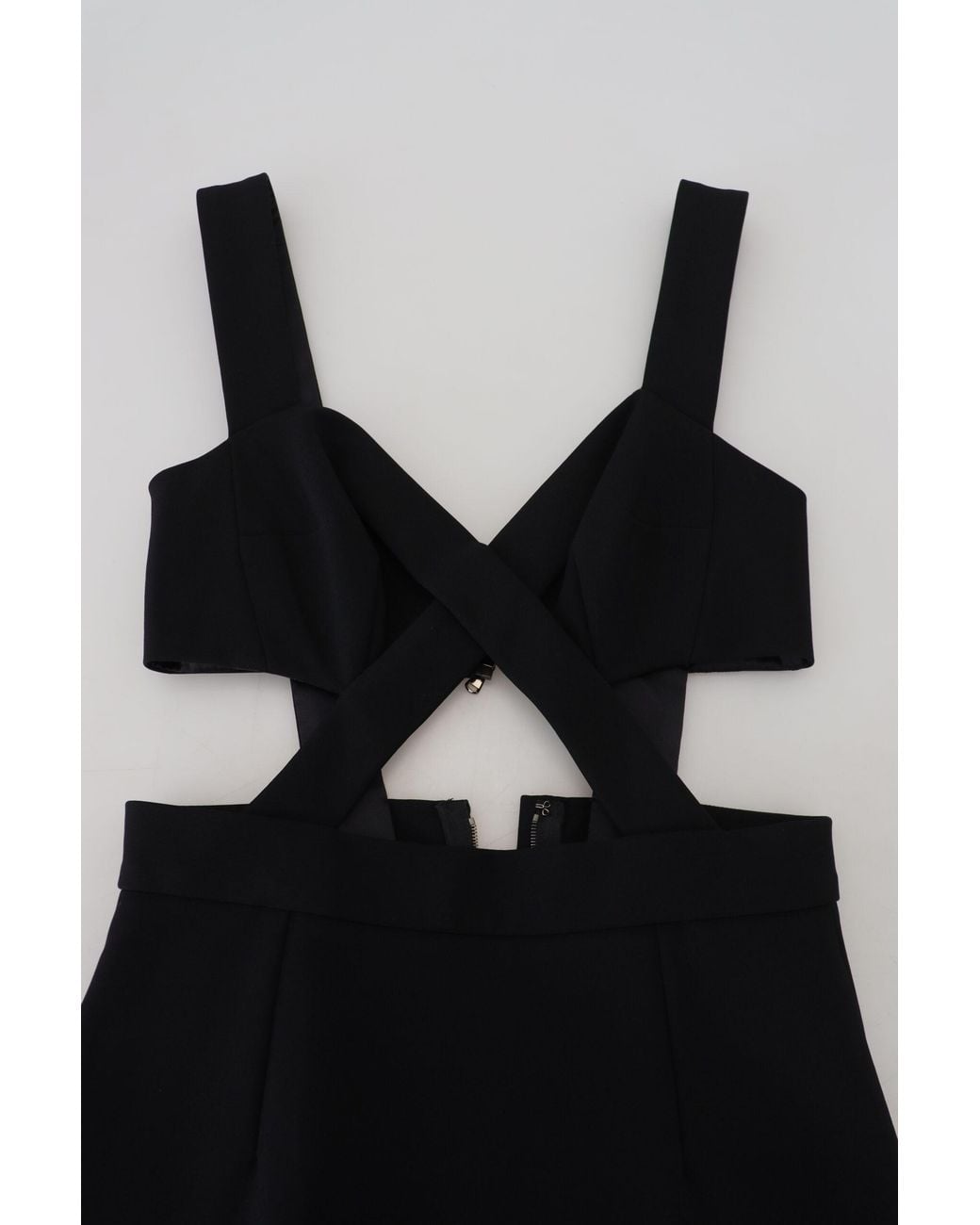 Dolce & Gabbana Black Viscose Bodycon Sheath Midi Dress