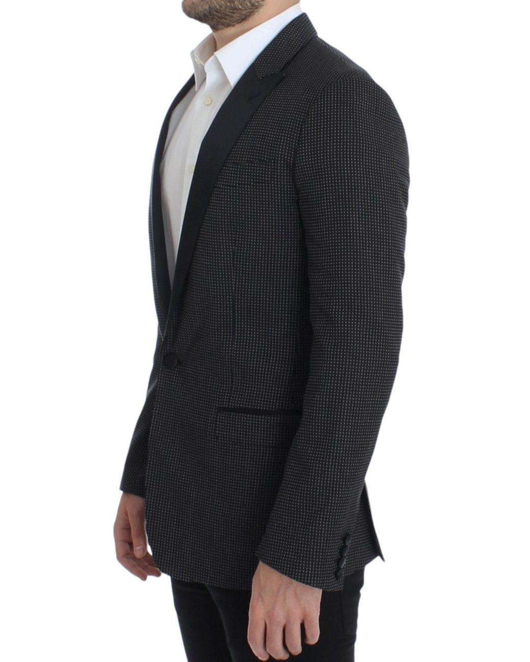 Dolce & Gabbana Blue Dolce Gabbana Black Wool Slim Martini Blazer for men