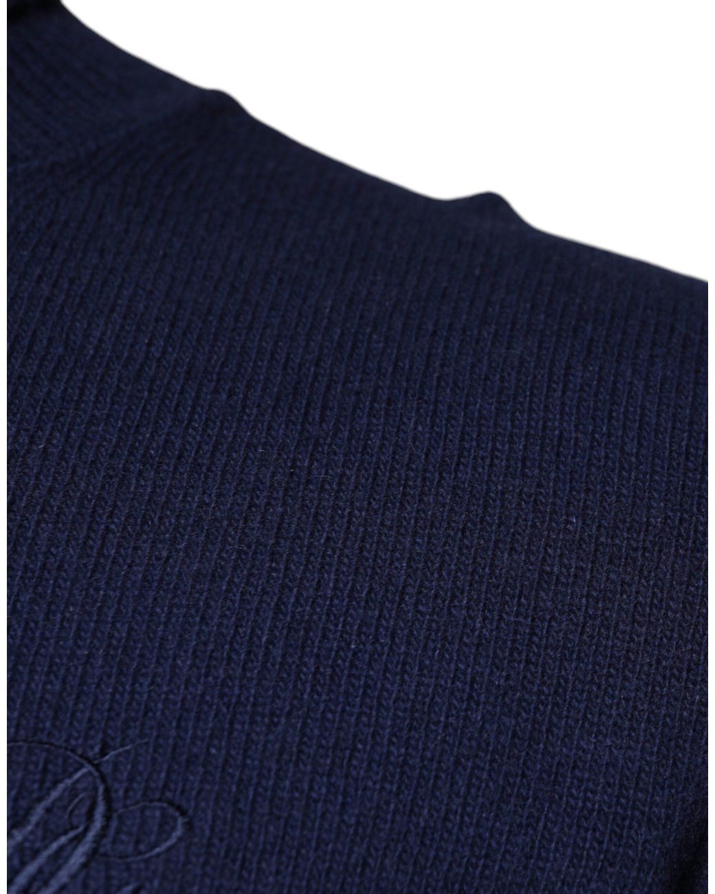 Dolce & Gabbana Blue Wool Knit Turtleneck Pullover Sweater for men