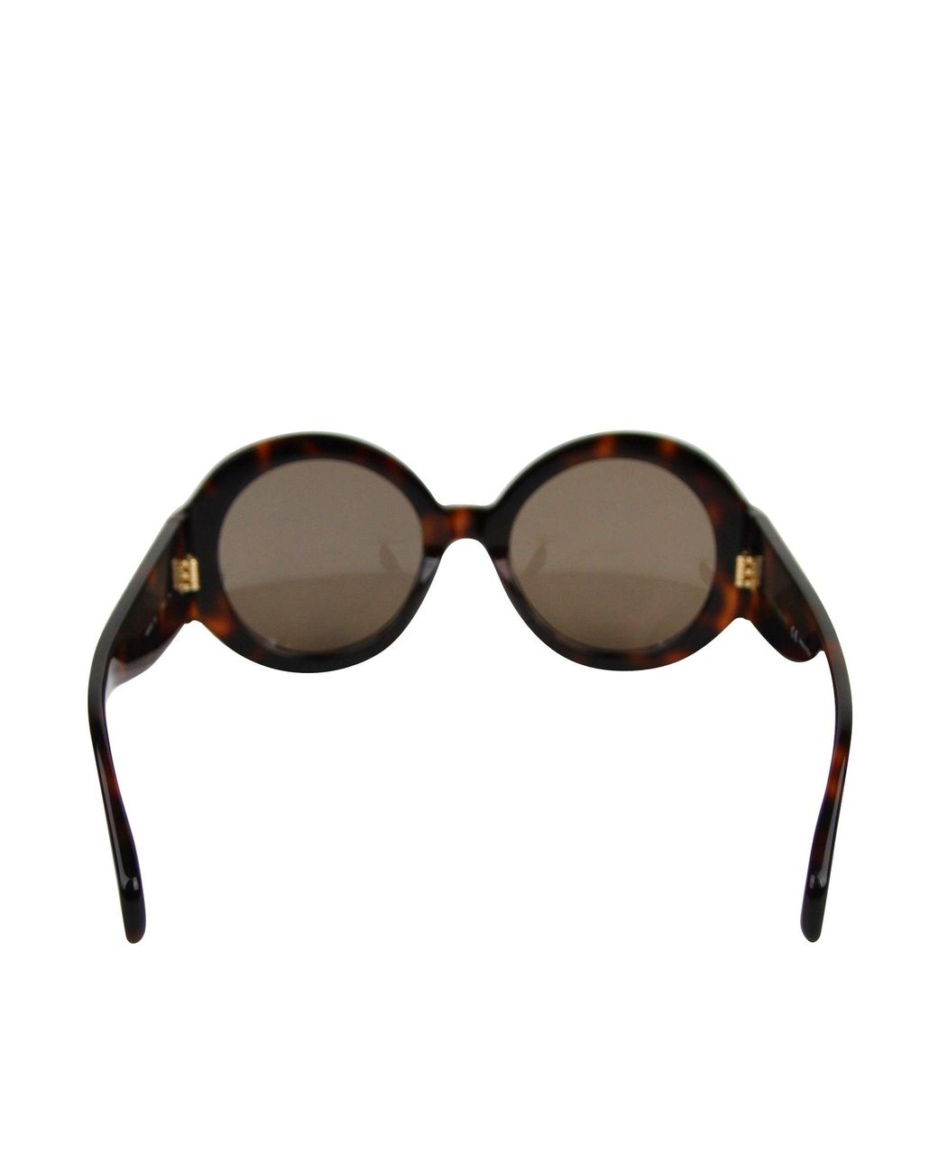 McQueen Brown Plastic Acetate Round Sunglasses