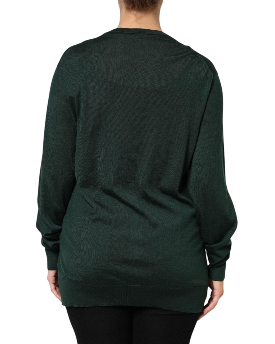 Dolce & Gabbana Green Cashmere Silk Cardigan Sweater