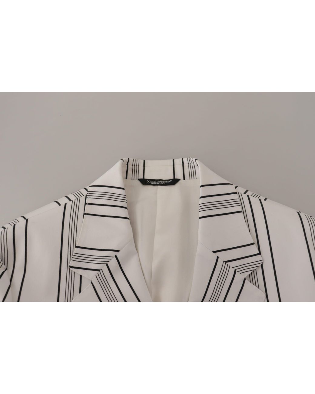 Dolce & Gabbana Brown Stripes Cotton Single Breasted Blazer Nylon Elastane Clothing for men
