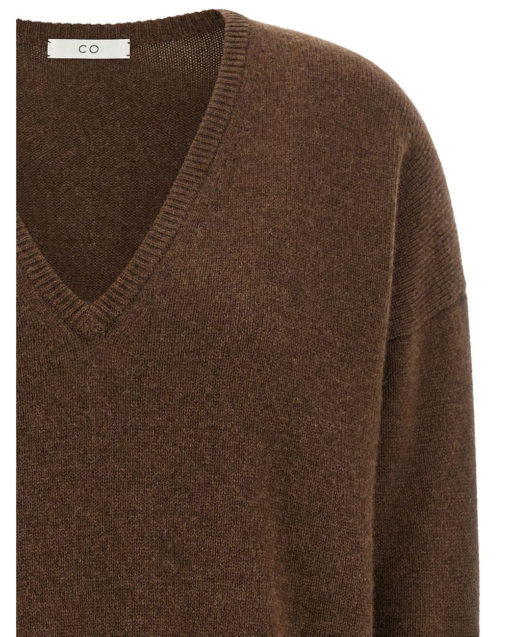 Co. Cashmere Cardigan in Brown | Lyst