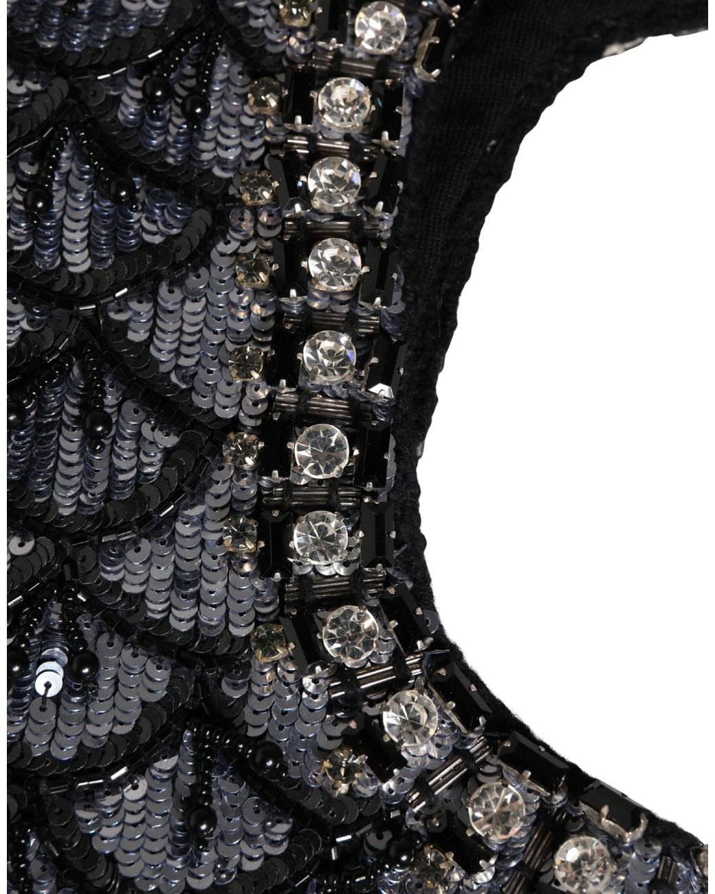 Dolce & Gabbana Black Wool Crystal Embellished Balaclava Hat