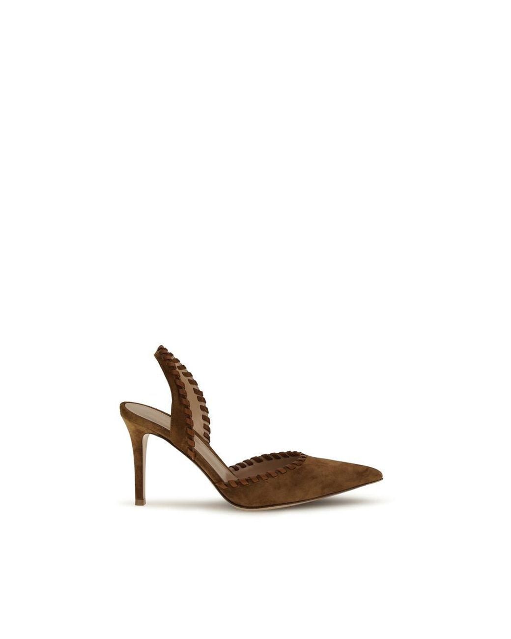 Gianvito Rossi Brown Calf Leather Bos Taurus High Heel Pumps