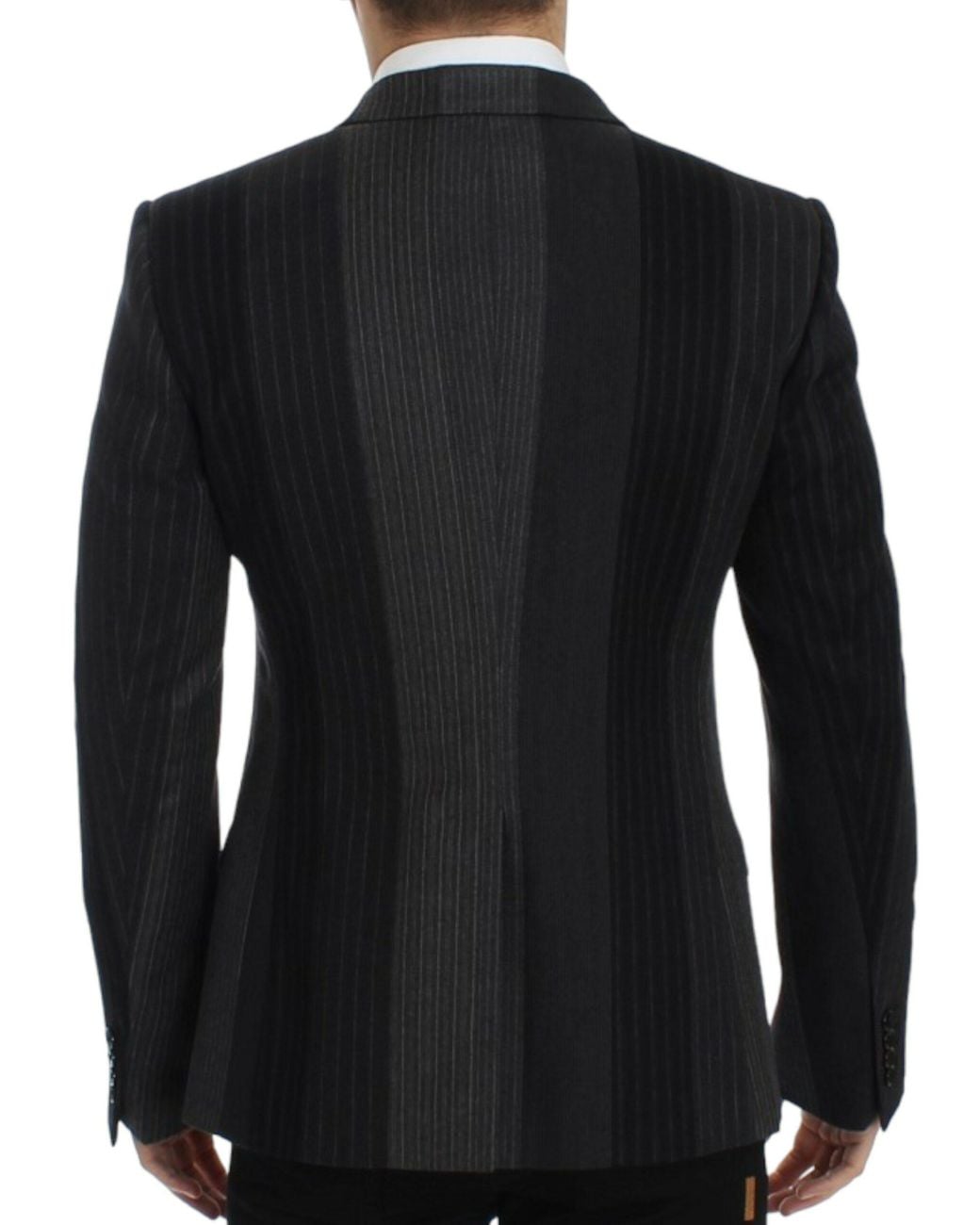 Dolce & Gabbana Black Dolce Gabbana Striped Wool Stretch Blazer for men