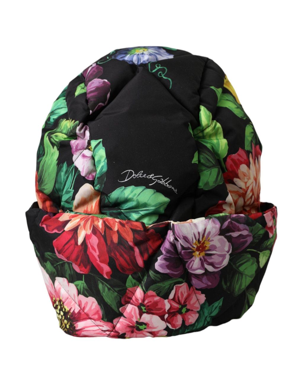 Dolce & Gabbana Black Floral Print Whole Head Wrap Hat