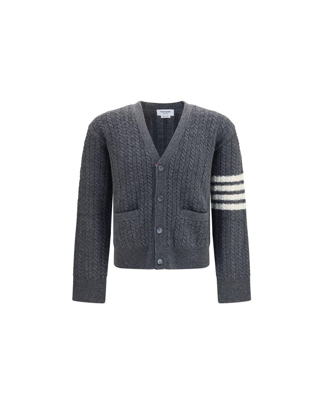 Thom Browne Blue Gray Wool Oves Aries Cardigan for men